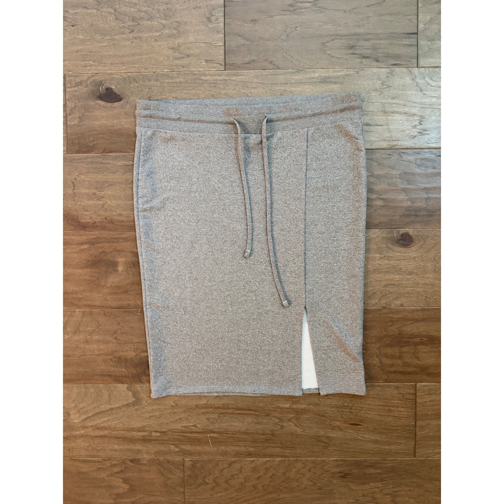 Torrid Skirt Womens 0 Grey Polyester Heathered Pencil Drawstring Slit Athleisure